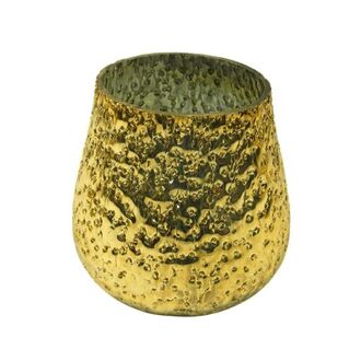 Glas Windlicht Hammerschlag/Bauchig