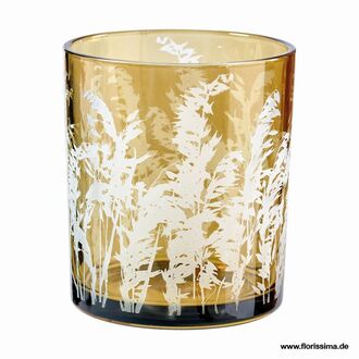 Glas Teelichtbecher Grasmotiv