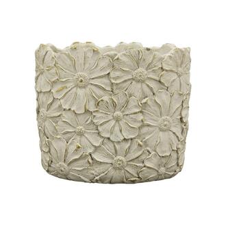 Cement Jardiniere Flowers