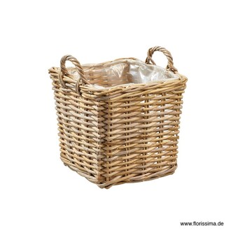 Rattan Übertopf Flori/Kubu/Henkel/Quadro