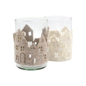 Glas Teelichtbecher Filzhaus