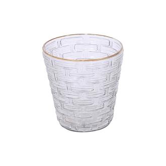 Glas Windlicht Verrerie/Goldrand