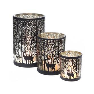 Lanterne en Verre Forêt/Cerf