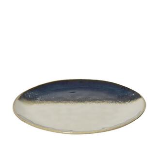 Steingut Teller Blue