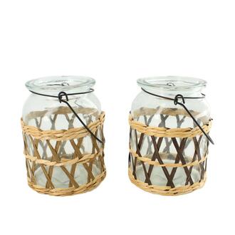 Glas Teelichtbecher Bastdeko