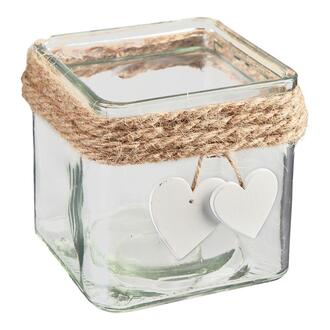 Glas Aquarium Jutekordel/Herz