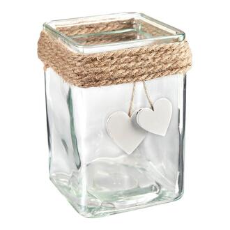 Glas Aquarium Jutekordel/Herz