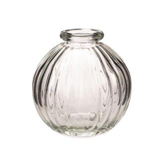 Glas Vase Kugel/Rillenstruktur