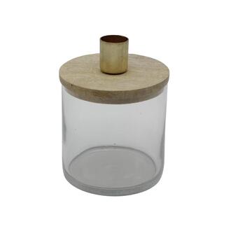 Glas Dose Deckel/Kerzenhalter