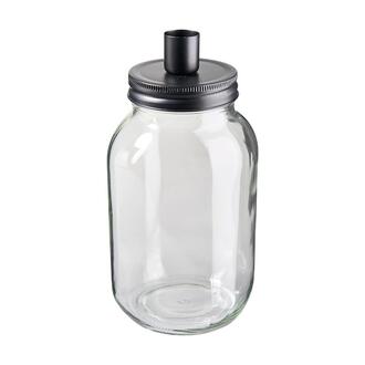Glas Dose Stabkerzenhalter