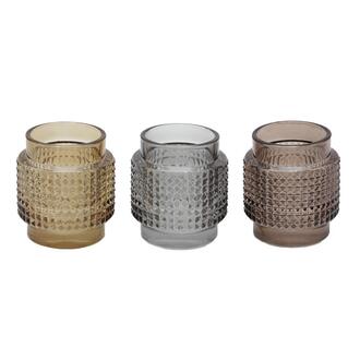 Glas Teelichtbecher Retro