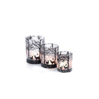 Photophore en Verre Scène Forestière