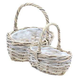 Rattan Ironing Basket Flori/Kubu/Henkel