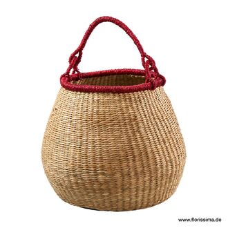 Seagrass Basket Red Rim
