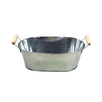 Zink Jardiniere Ovalo/Holzgriff