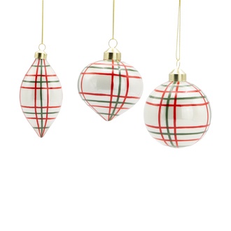 Glass Tree Decorations Check Assortment