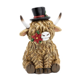 Resin Figur Kuh mit Hut