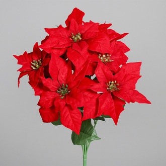 Kunststoff Poinsettienbusch "Caroline" L=46 cm  rot 