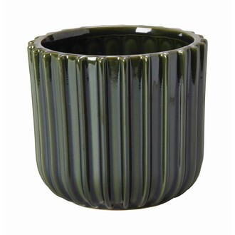 Keramik Übertopf "Cello" H=11,5 cm D=13 cm dunkelgrün 