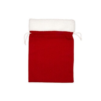 Stoff Beutel "Nikolaus" L=?? B=?? 4 Stück rot-weiß 