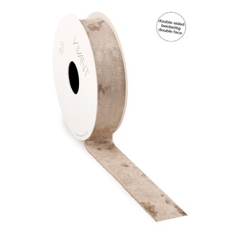  Deko Band "Velvet/Ice" L=5 m B=25 mm champagner 