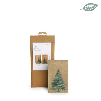 Papier Tasche "Tannenbaum" L=11 cm H=22 cm 6 Stück natur-grün 