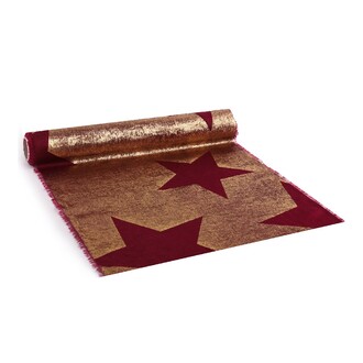 Stoff Tischläufer "Glam Star" L=2,5 m B=28 cm bordeaux-gold 