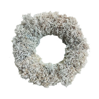 Moos Kranz "Igelmoos" präpariert D=35 cm stone weiß gewaschen 