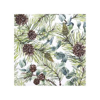 Weihnachtsserviette Eucalyptus und Zapfen