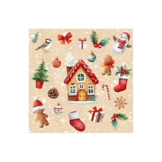 Weihnachtsserviette Little House