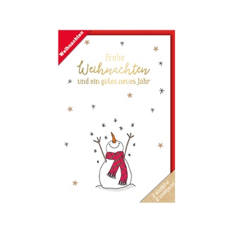 Weihnachtskarte Frohe Weihnachten/Schneemann