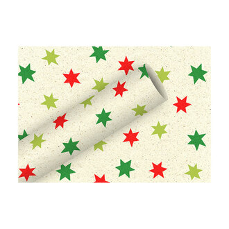 Weihnachts-Geschenkpapier Graspapier/Sterne