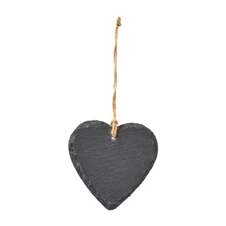 Schiefer Herz Slate/Jutefaden