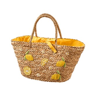 Stroh Tasche Zitronen