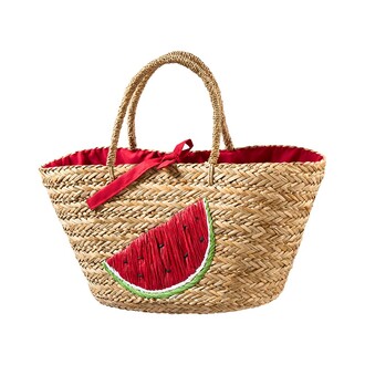 Stroh Tasche Wassermelone
