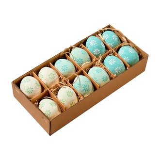 Hühnerei Blau-Mix/Blümchen