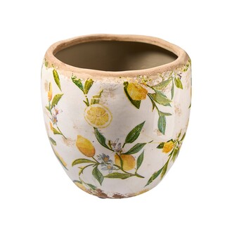 Keramik Übertopf Zitronenranke