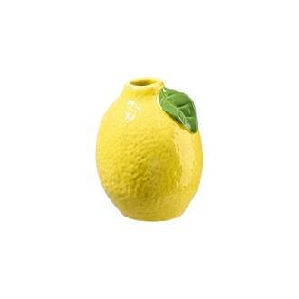 Keramik Vase Zitronen mit Blättern
