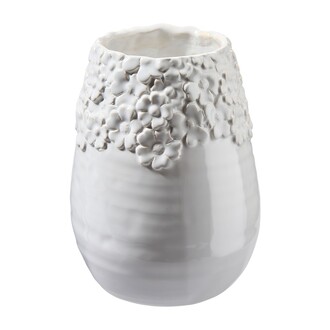 Keramik Vase Blumenrand
