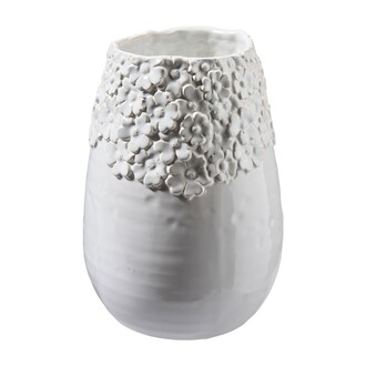 Keramik Vase Blumenrand