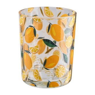 Glas Teelichbecher Zitrone