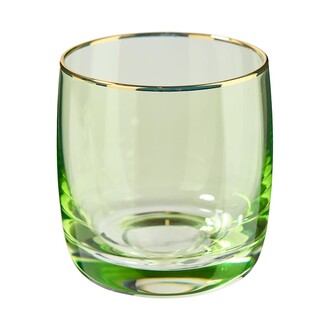 Glas Windlicht Goldrand