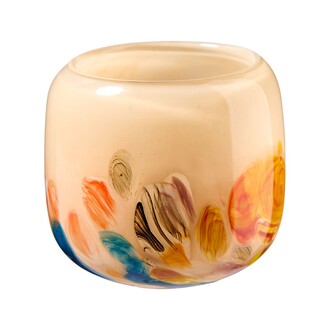 Verre vase touches de couleur