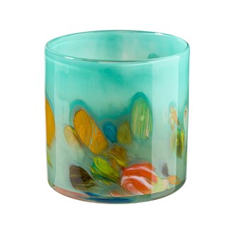 Glas Zylindervase Farbtupfen