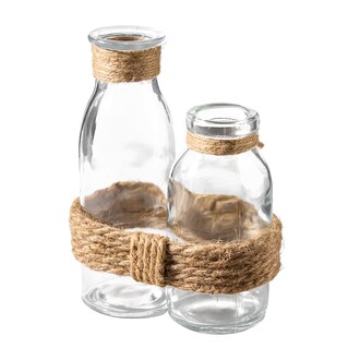 Glas Vase Juteband