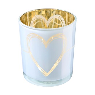 Glas Teelichbecher Herzliebe