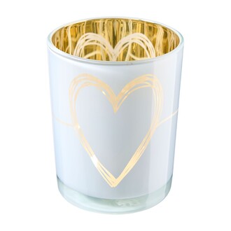 Glas Teelichbecher Herzliebe