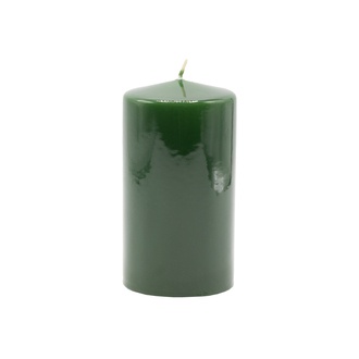  Deko-Stumpenkerze "Safe/Glanzlack" H=130 mm D=70 mm 2 Stück jägergrün 