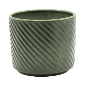 Keramik Übertopf "Spirelli" H=10,8 cm D=11 cm  9 Stück grün 
