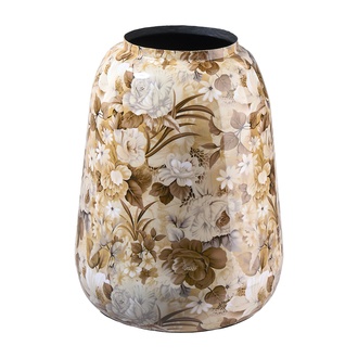 Metall Vase/Bauchig Flowermix